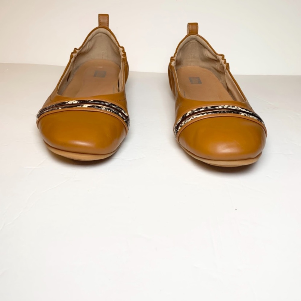 FitFlop Allegro Snake-Bangle Leather Ballet Flats Brown w/ Snakeskin Detail Sz 9 - Picture 6 of 10